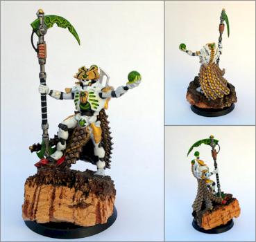 White and gold Necron Lord by migo101