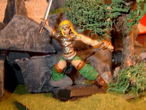 elven caster/warrior female by Pyreos