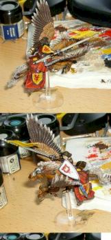 Bretonnian Paladin Gilbert on a royal Pegasus by Rogan