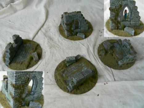 Set of Four Gothic Ruins by battlescenerylady