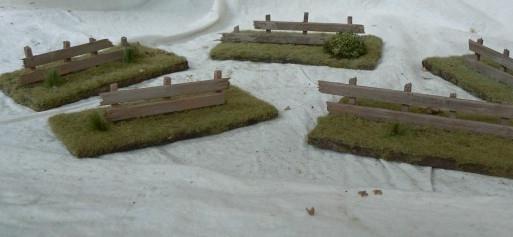 Set of 5 Scratchbuilt Rail Fence Terrain Pieces by battlescenerylady