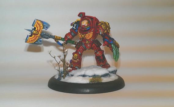 Blood angel first company terminator in the snow. by Christiancollett