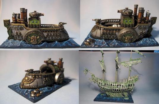 Dreadfleet Dwarf ship by greensamurai