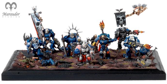 Ultramarine Command Squad by Mikael Duvskog
