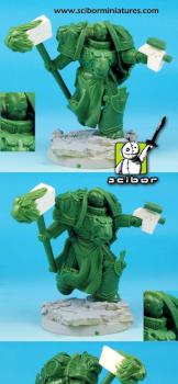 Science Fiction Knight Greenstuff Sculpture by Scibor