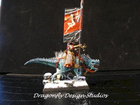 Dark Elf Cold One Knights Banner (detail) by PainterSarah
