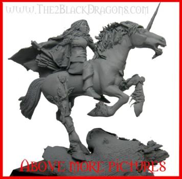 Warhammer fantasy Waldelfen Einhorn Wood Elves Magierin by Beowahr