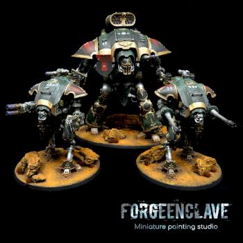 Imperial knight questoris and Armigers by forge enclave