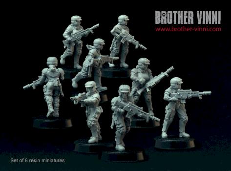 Female Soldiers miniatures by Brother Vinni