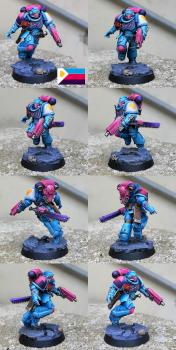 Polyamory pride color scheme Assault Space-Marine by CerberusXt