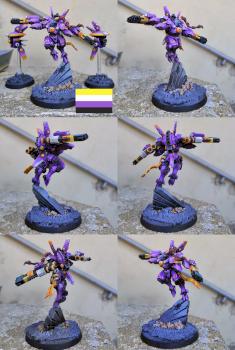 Non-Binary pride color scheme Tau Commander Shadowsun by CerberusXt