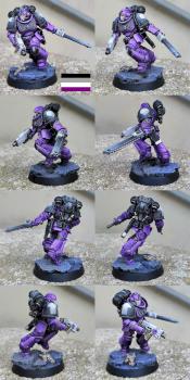 Asexual pride color scheme Assault Space-Marine by CerberusXt