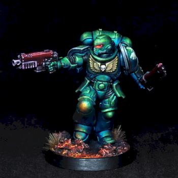 Dark Angel Assault Intercessor Space Marine by FrozenFireArts