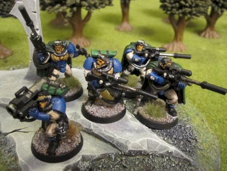 Ultramarines Scout Squad by RavensNestPainting