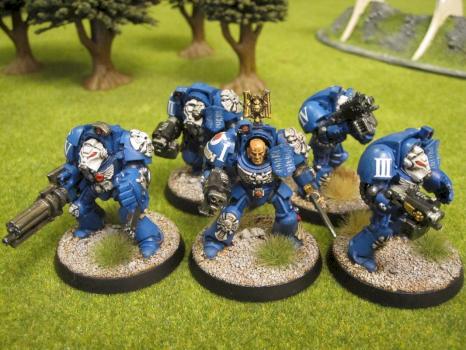 Ultramarines Terminator Squad by RavensNestPainting
