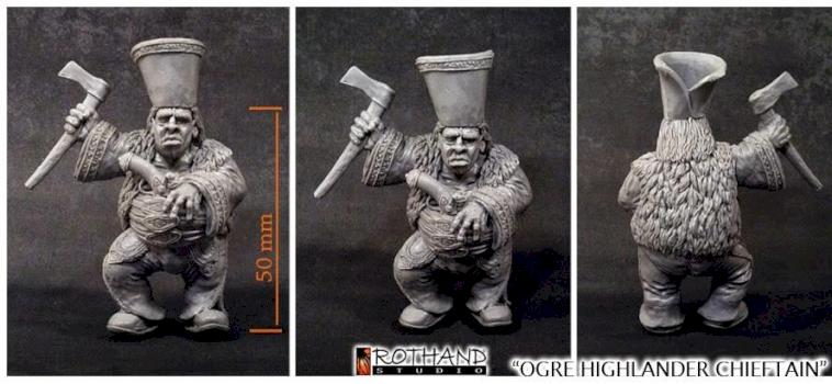 Ogre highlander chieftain in resin by Rothand Studio