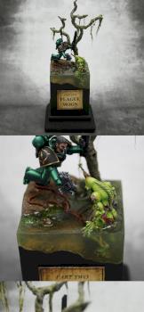 Plague Moon: Sons of Horus Space Marine versus Nurgle Plaguebearer by evilsunzacademy