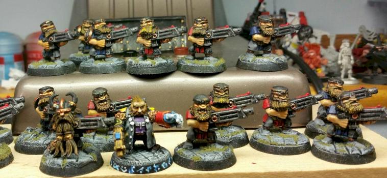 Squat Commissar Holt With Conscription Squad by Rocksteddy