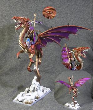 Dark Elf Dreadlord on Red Dragon by Grigory