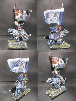 Warhammer Bretonnian Knight of Unicorn (Standard Bearer) by tinman755
