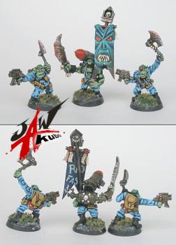 Space Ork warboss and command squad by jaw