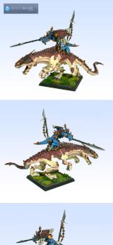 Lizardmen Kroq Gar on Carnosaur by Brokenblade