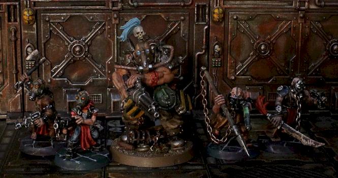 Necromunda Ogyrn with Gang members by WorkingStiff
