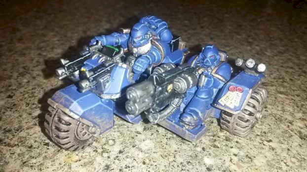 Space Marine Ultramarines Attack Bike by richwills007