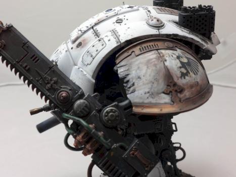 Imperial Knight Titan-Freeblade-left shoulder battle damage by DraconianStudio