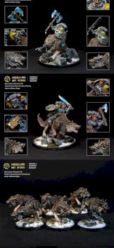 Space Wolves on Thunderwolf & Fenrisian Wolf by Modelling Art Studio