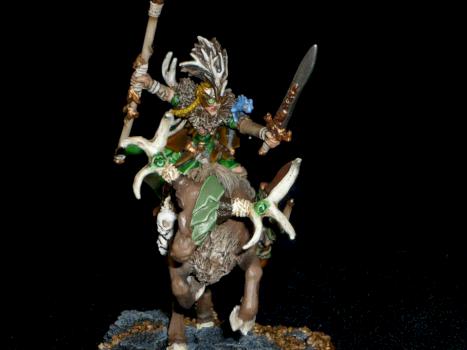 Wood Elf Hero on Stag by godspeed818