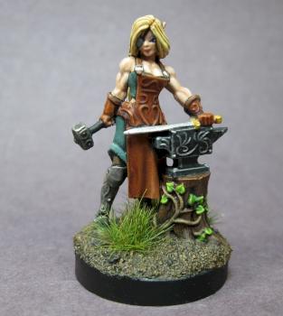 03803: Laril Silverhand, Female Elven Blacksmith by mikecarrero