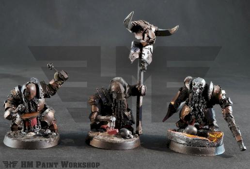 Age of Sigmar- Azgorh – Chaos Dwarf Infernal Guard Command by hmpaintworkshop