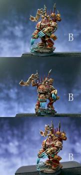 Chaos space marine Khorne Lord in power amour by niqueyes