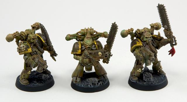 Three close-combat Plague Marines by atomsmasher