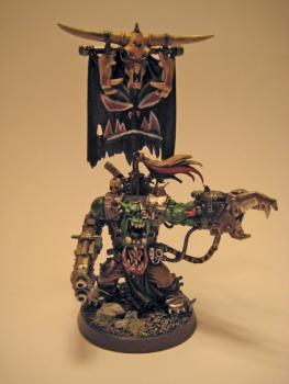 Ork Warboss with Banner by harryhammer