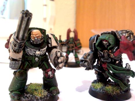 Dark Angels Terminator and Chaplain by jaibrot