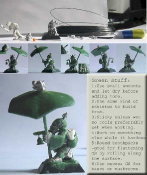 Green stuff modelling: Goblin Shugenja by Blue Dragon Cult