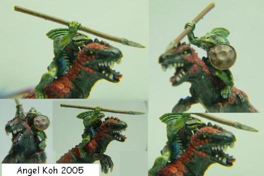 lizard man on cold one by angelkoh