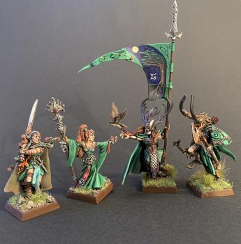 Wood elf command - standard, queen, and lords by BolterDuck