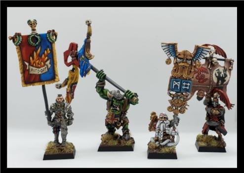 The Empire, Orc, Dwarf and Vampire Count Standard Bearer by felix jaeger