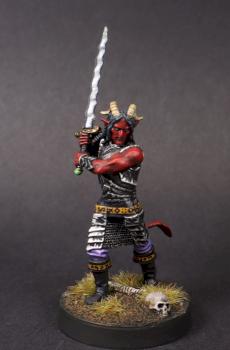 DARKSWORD Miniatures - PAINTED - Teifling Fighter - (metal miniature) by mikecarrero