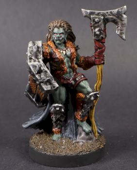 Reaper Miniatures PAINTED - half orc - JADE FIRE CHIEFTIN -03935 (metal mini) by mikecarrero