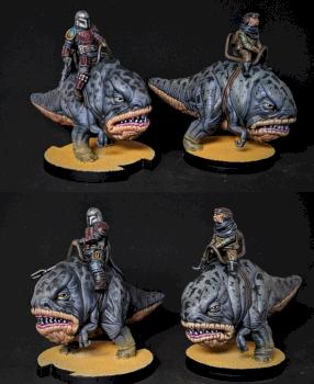 The mandalorian and kuiil on blurrgs by raivan