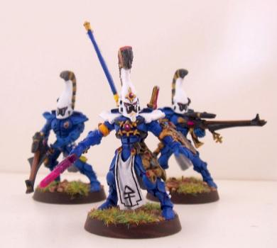 Eldar Dire Avengers and Exarch by Furiousxr