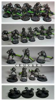 necron warriors and scarabs by cruxars