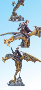 Malus Darkblade on Smaug the dragon - Malus sur Smaug le dr by Naoned