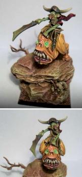 Night Goblin Boss on Giant Squig by Szczurak