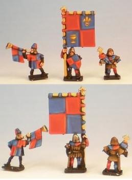 Warmaster (10mm) Bretonnian Heralds and Army Standard Bearer by Sigur