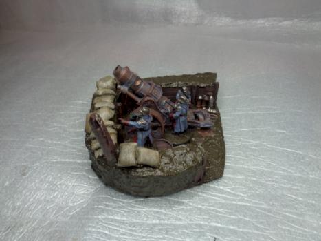 death korps of krieg heavy mortar & crew on diorama base by thecat